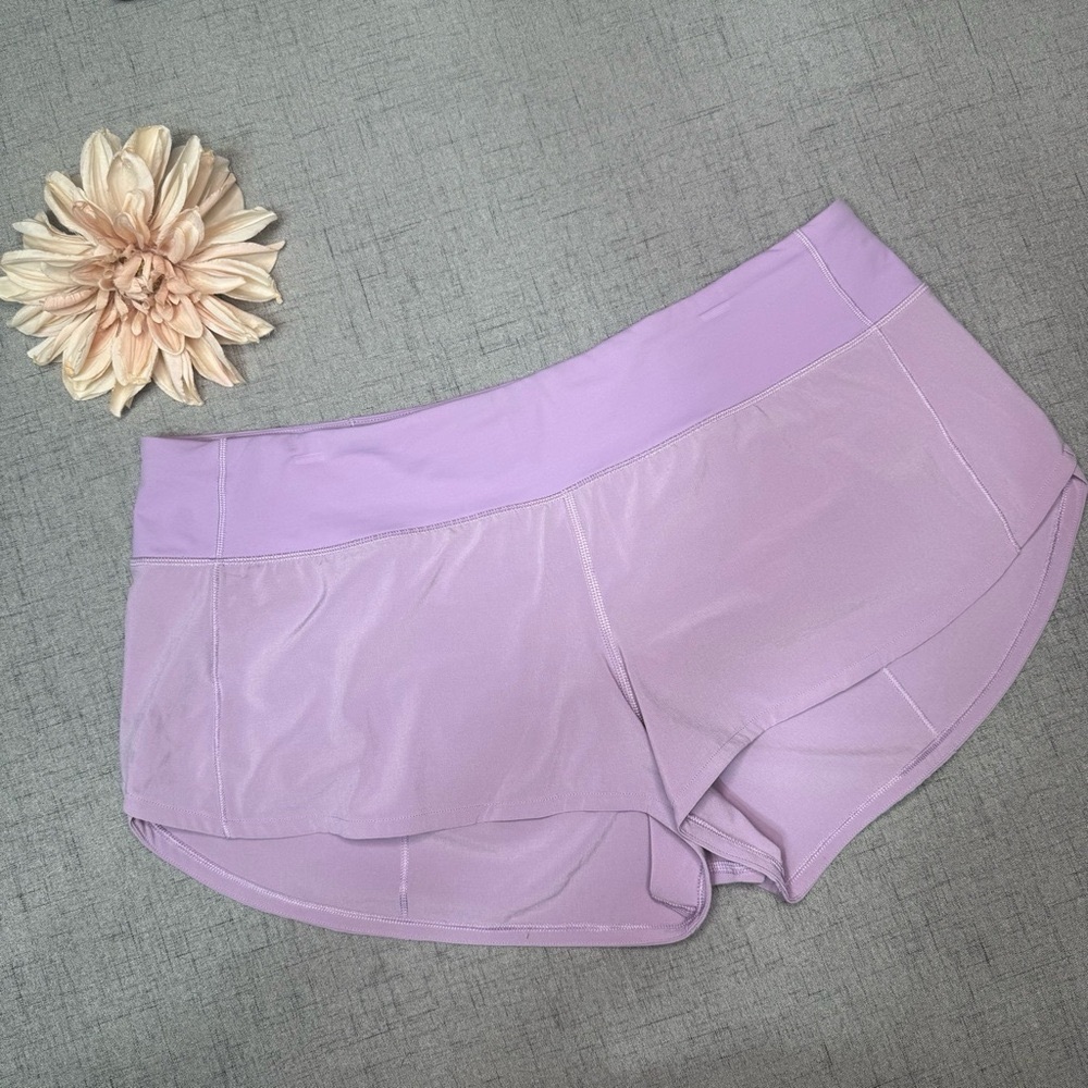 Lululemon Speed Up Athletic Shorts Lilac Quartz Purple Size 10 - Picture 3 of 7